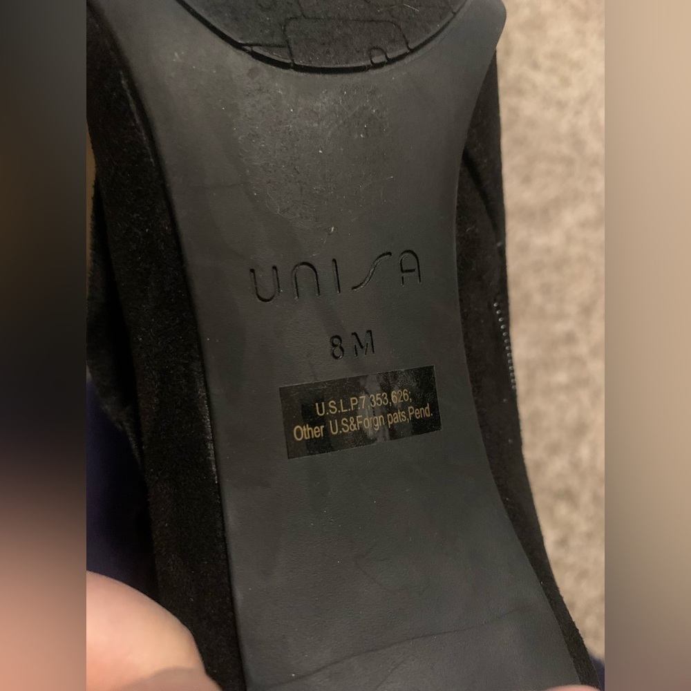 Unisa Elegant Black Peep-Toe Ankle Boots - Picture 8 of 8